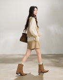 Relaxed Pleat-Front Wide-Leg Shorts
