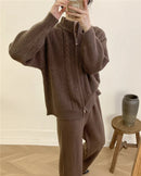 O Neck Sweater & Wide Leg Pants TrackSuit