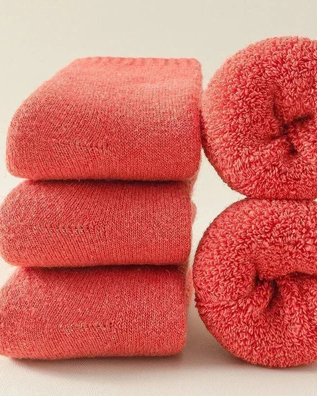 Wool Blend Thick Thermal Mid-Tube Socks 3 Pairs