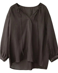New V-Neck Drawstring Lightweight Shirt