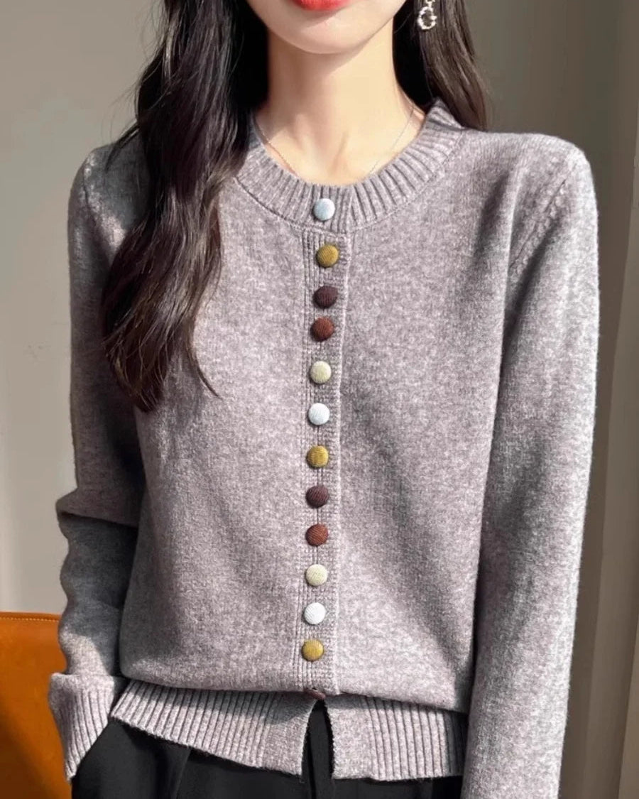 Single Breasted Knitted Cardigan Sweater