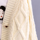 Twist Short V-Neck Single-breasted Knitted Cardigan