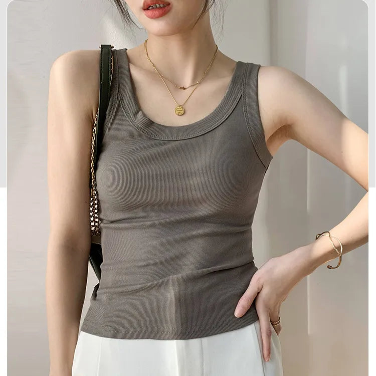 Ribbed Knitted Casual Vest
