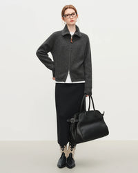 Wool Blend Knitted Cardigan Casual Sweater