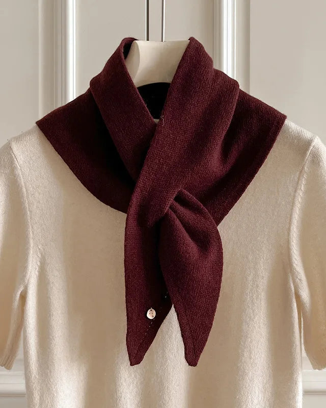 Softly Textured Triangle Knit Scarf