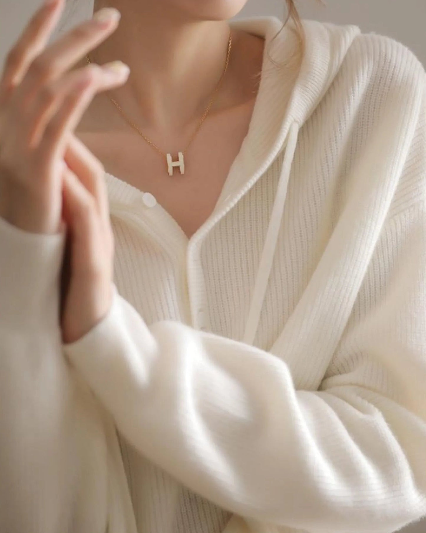 Wool-Blend Knitted Hoodie