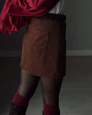 Corduroy Slim-Fit Mini Skirt