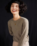 Casual Round Neck Loose Cashmere Sweater