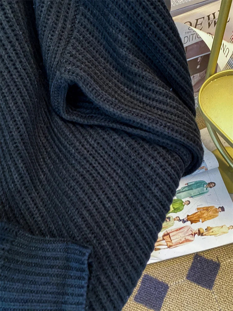 Round-Neck Oversized Knitted Pullover