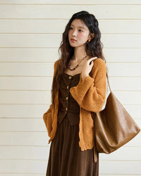 Scalloped Open-Knit Cardigan
