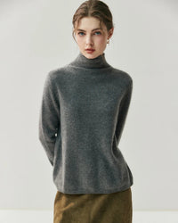 Cashmere Reversible Turtleneck Cardigan Sweater