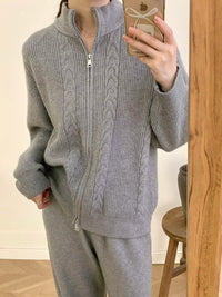 O Neck Sweater & Wide Leg Pants TrackSuit