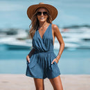 V-neck Sleeveless Short Playsuit