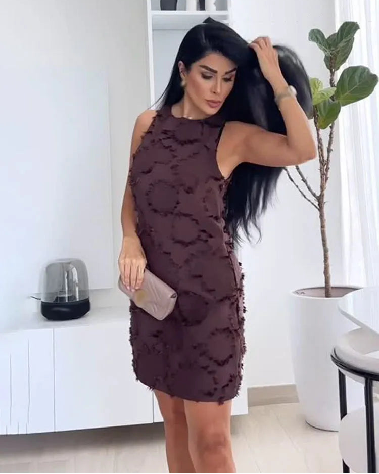 Sleeveless Side Zipper Backless Slim Sheath Midi Dress