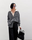 Loose-Fit Mid-Length Knitted Cardigan