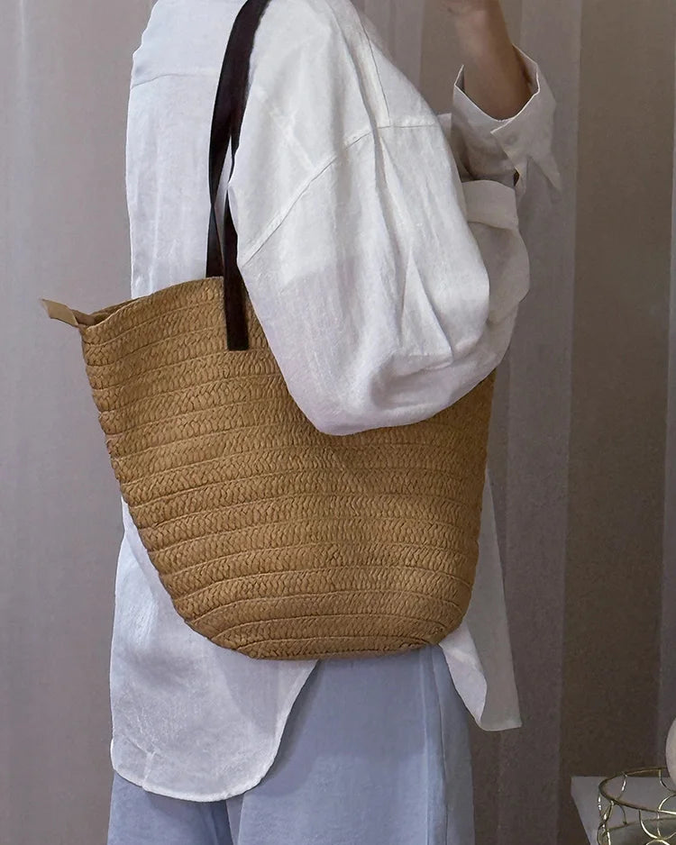 Oversized Linen-Blend Long-Sleeve Shirt