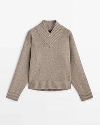 Wool Blend V-Neck Simple Sweater