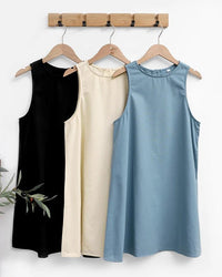 Stylish Round Neck Sleeveless Mini Dress