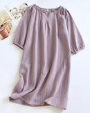 Cotton Crepe Solid Nightgown
