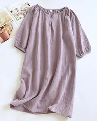 Cotton Crepe Solid Nightgown
