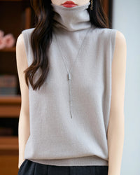 Merino Wool Turtleneck Sweater Vest