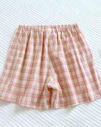 Cotton Plaid Sleep Shorts