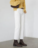 High-Waist Cotton Straight-Leg Jeans