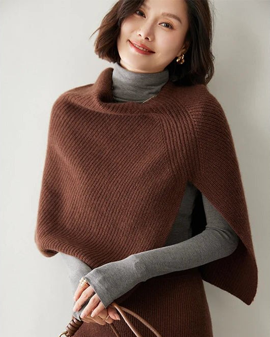 Thick Ribbed Cashmere Shawl Scarf