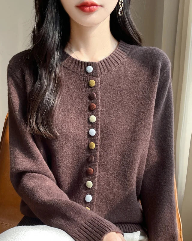 Single Breasted Knitted Cardigan Sweater
