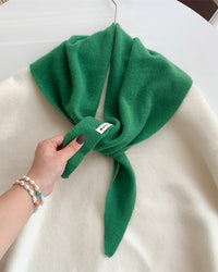 Women's Wool Knit Triangular Scarf
