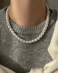 Pearl Beaded Magnetic Clasp Clavicle Necklace