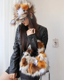 Leopard Faux Fur Baguette Shoulder Bag