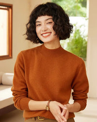 Cashmere Mock Neck Knitted Sweater