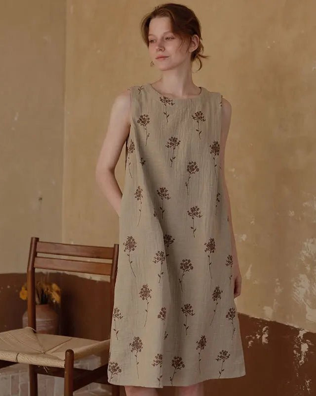 Cotton-colored Woven Jacquard  Nightdress