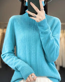 Merino Wool Turtleneck Jacquard Sweater