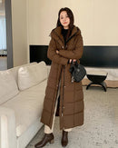 Long Hooded Quilted Puffer Coat