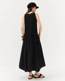 Sleeveless Crew-Neck A-Line Ankle Dress