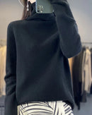 Seamless Merino Wool Turtleneck Sweater