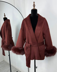 Double-Faced Wool Blend Short Coat