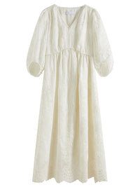 Lightweight Fitted Tulle Lace Maxi Dress