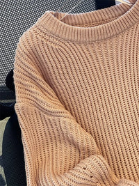 Round-Neck Oversized Knitted Pullover