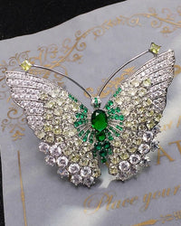 Exquisite Baroque-Style Butterfly Brooch