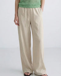 Elastic-Waist Wide-Leg Pants