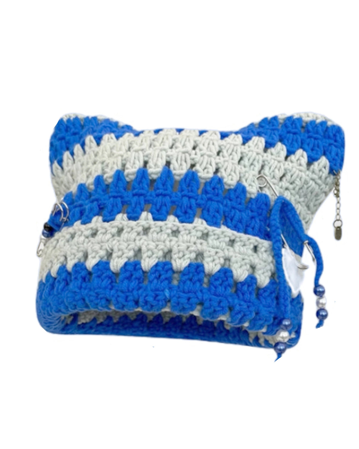 Striped Crochet Cat-Ear Beanie