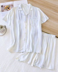 Floral Viscose Pajama Short Set