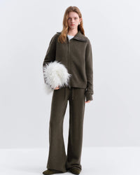 Wool Blend Knit Cardigan Sweater