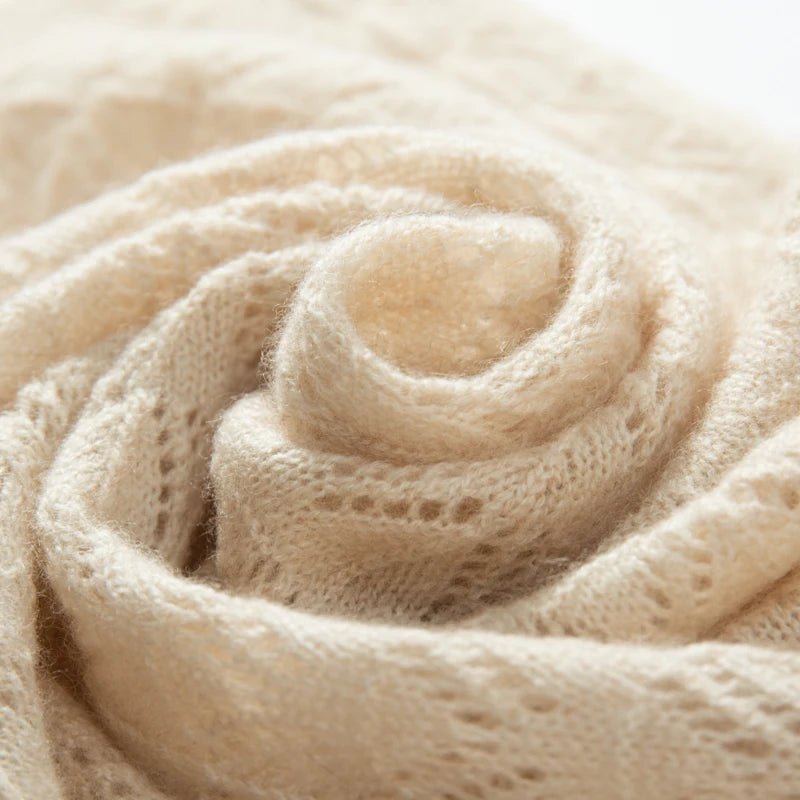 Pure Cashmere Hollow Out Long Scarf