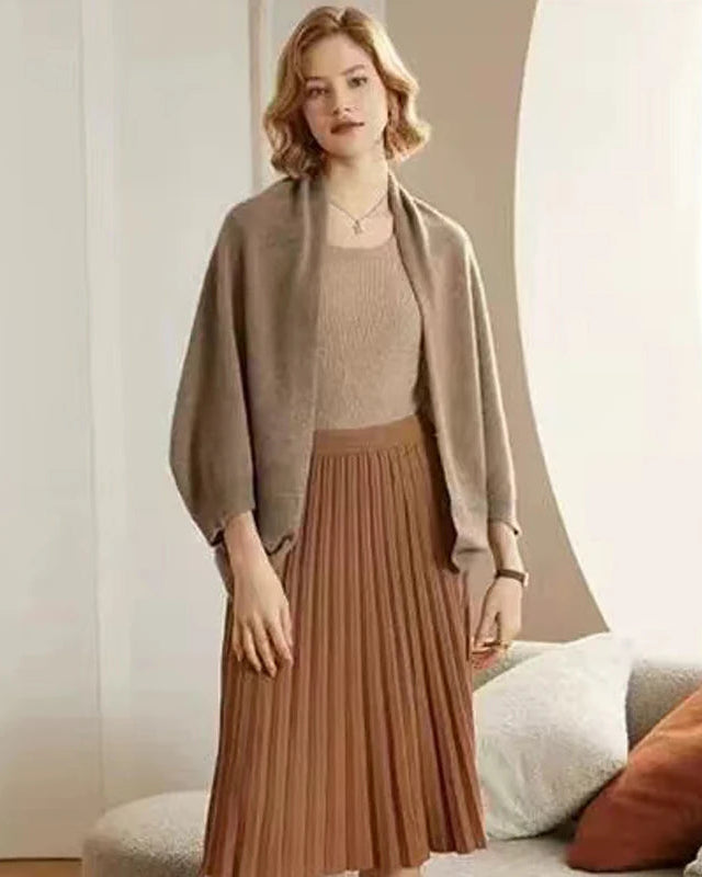 Wool Solid Knit Shawl Scarf Wrap