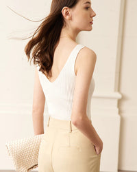 Solid V-neck Sexy Slim Vest