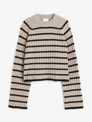 Chic Striped Rib-knit Pullover